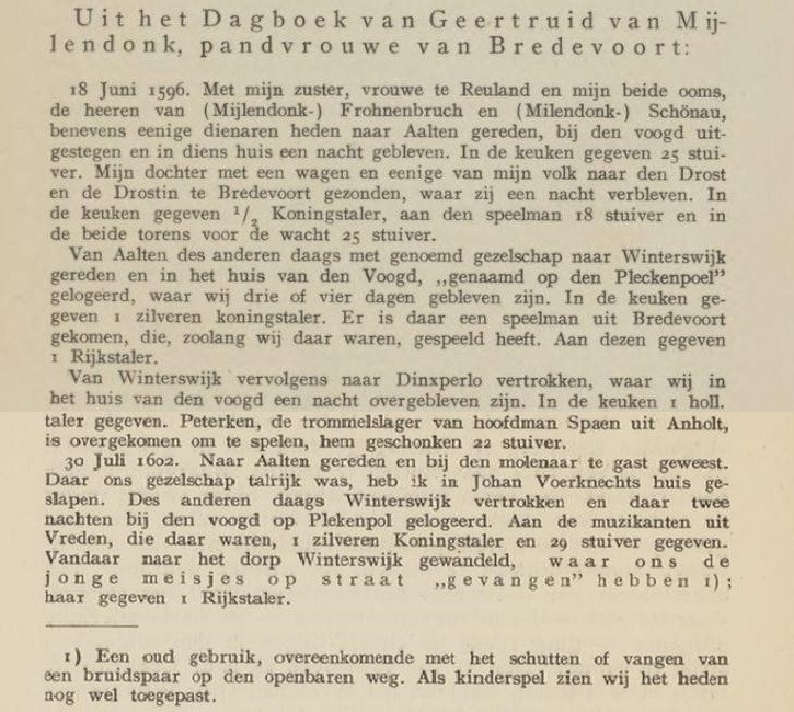 "From the diary of Geertruid van Mijlendonk", 18 June 1596 