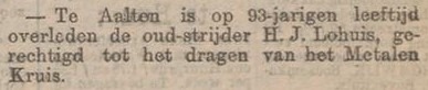 Lohuis, Metal Cross - Rotterdamsch Nieuwsblad, 06-09-1905
