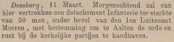 50 man infanterie naar Aalten - Zutphensche Courant, 14-03-1887