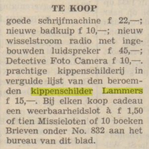 Kippenschilder Lammers - De Volkskrant, 04-04-1939