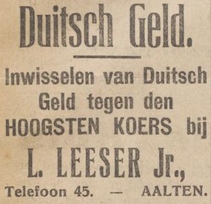 German Money – Aaltensche Courant, 2 May 1919