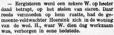 Veldwachter Heersink - Graafschapbode, 12-09-1891