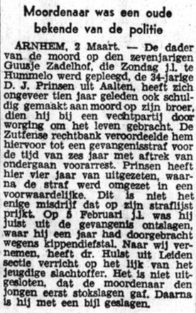 Moordenaar Aalten oude bekende van politie - Het Volk, 03-03-1943