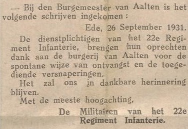 Legeroefeningen 1931, Aalten - Aaltensche Courant, 29-09-1931
