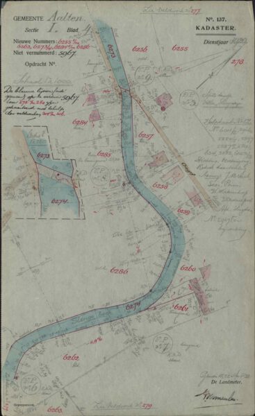Loop van de Slingebeek vóór de omlegging in 1936