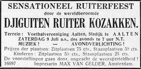 Optreden Djiguiten-Ruiter-Kozakken - Graafschapbode, 06-07-1938