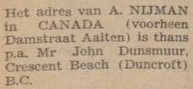 A. Nijman, Aalten, Canada - De Graafschapper, 7 August 1948