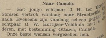 Hoftijzer, ter Horst, Canada - Aaltensche Courant, 4 June 1948