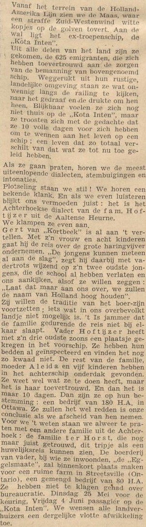 Hoftijzer, ter Horst, Canada - De Graafschapper, 7 June 1948