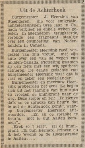 A chance encounter in Canada - Tubantia, 21 September 1953