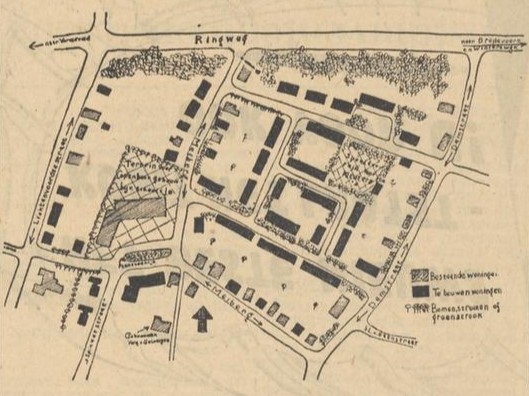 Meiberg wordt bebouwd - Tubantia, 03-12-1955