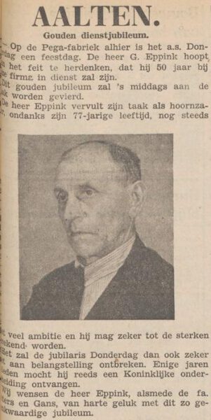 Eppink, PEGA - Aaltensche Courant, 7 February 1950