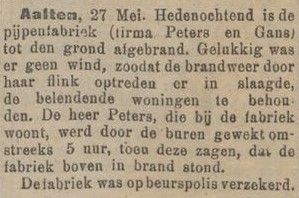 Peters &amp; Gans Co. burned down – Zutphensche Courant, 29 May 1917 