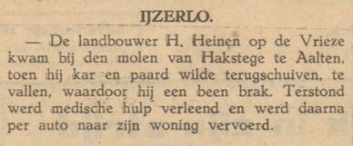 Heinen, Vrieze, IJzerlo, molen van Hakstege, Aalten - Aaltensche Courant, 16-01-1940