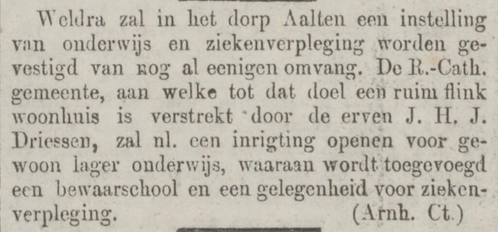 Institute for Roman Catholic education, 3 January 1882 