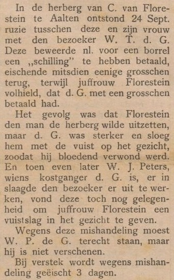 Café Florestein – Aaltensche Courant, 29 October 1904