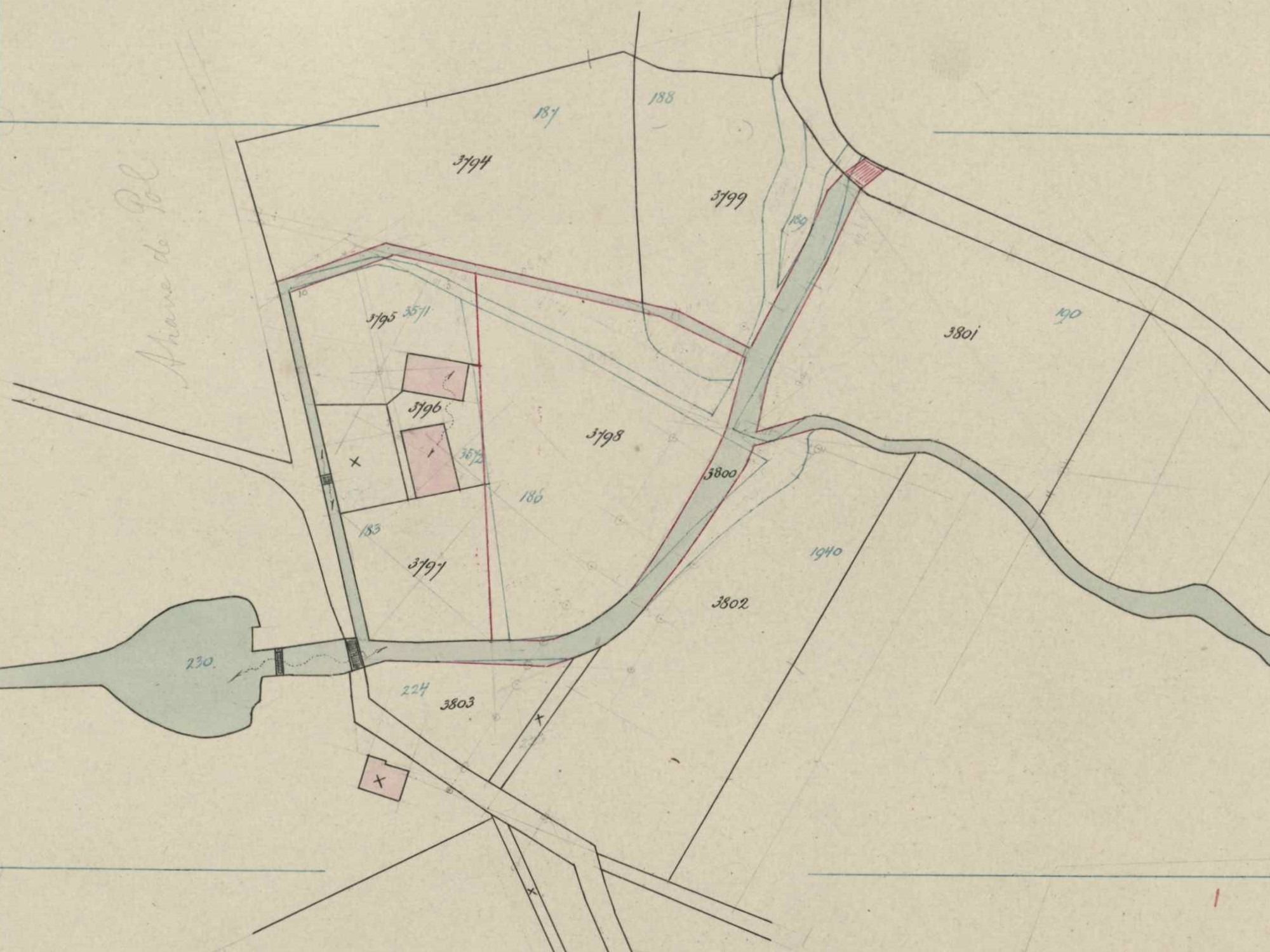 Ahof, Aalten - Fragment kadasterkaart 1883