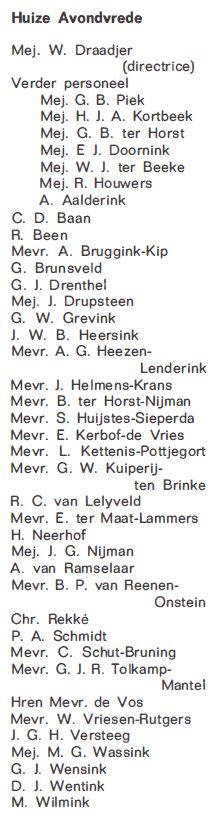 Bewoners Huize Avondvrede, 1967