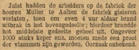 Brand fa. Muller, Aalten - Leeuwarder Courant, 12-05-1902