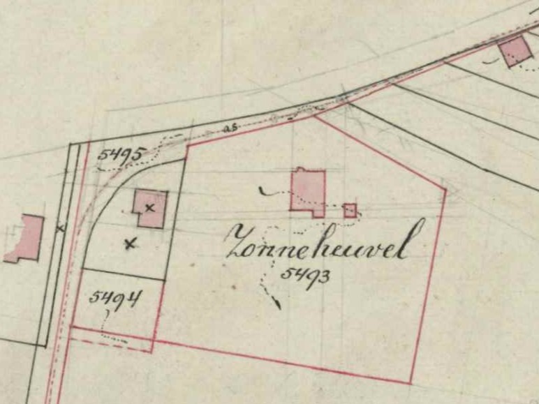 Bredevoortsestraatweg 56, Aalten (Zonneheuvel) - Fragment kadastrale kaart, 1912