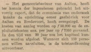 Aalten Gasworks – Het Vaderland, 16 August 1904