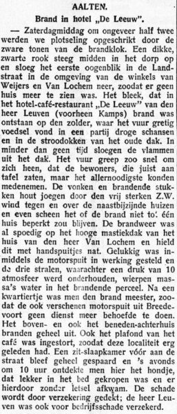 Hotel De Leeuw burned down - Graafschapbode, 17-10-1932