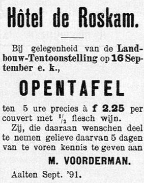 Hotel de Roskam, Aalten - Graafschapbode, 09-09-1891