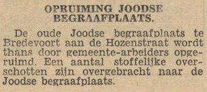 Jewish Cemetery Bredevoort – Dagblad Tubantia, 30 November 1953