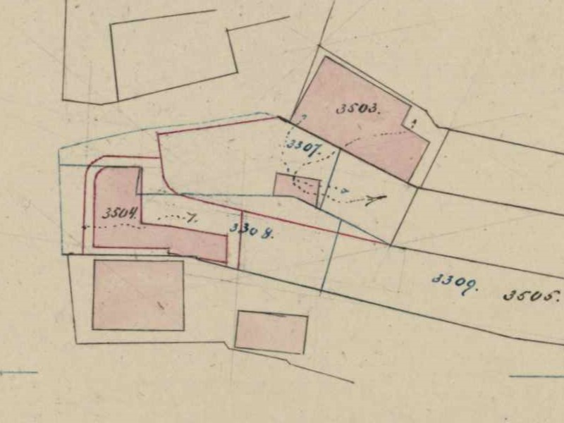 Kerkstraat-Peperstraat, Aalten - Fragment kadastrale kaart, 1879