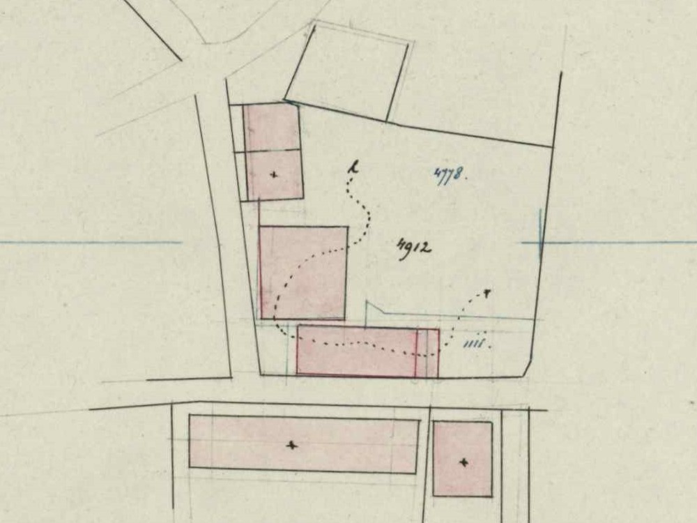 Kruisstraat, Aalten - Fragment kadastrale kaart, 1900