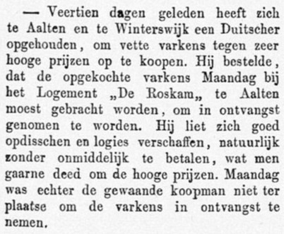 Logement De Roskam, Aalten - Graafschapbode, 03-12-1881
