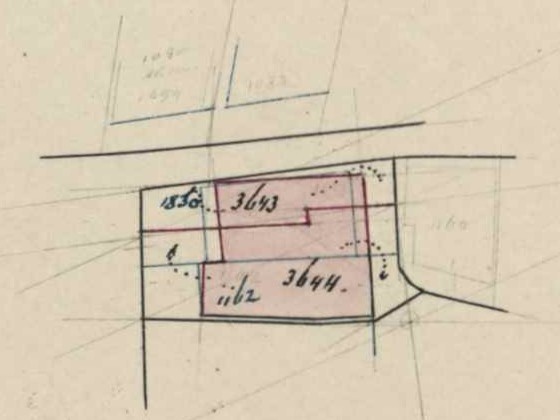 Markt 10, Aalten - Fragment kadastrale kaart (1880)