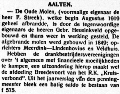 Oude Molen Aalten - Graafschapbode, 20-01-1922