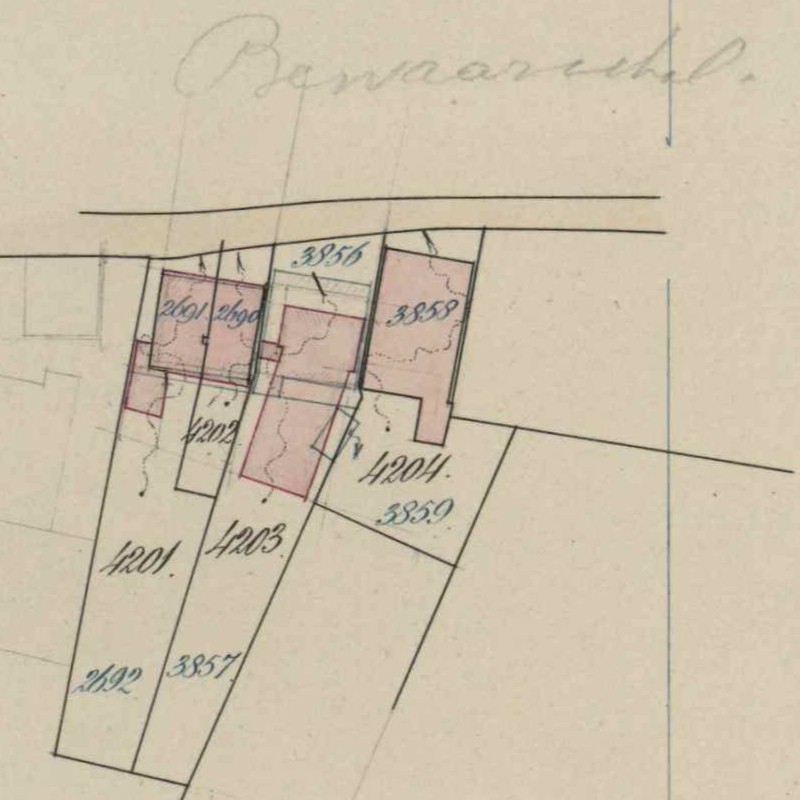 Prinsenstraat 27, Aalten (Bewaarschool) - Fragment kadastrale kaart, 1888