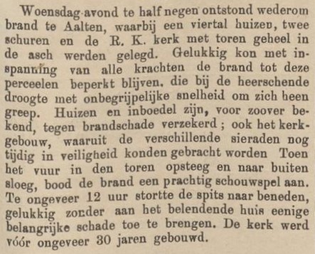 RK kerk Aalten afgebrand - Twentsche Courant, 17-05-1893