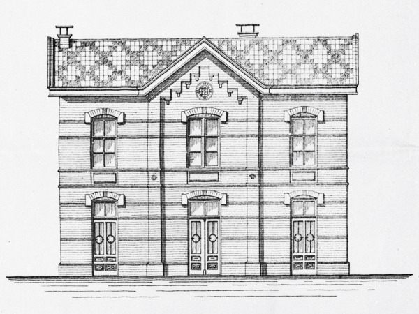 Tekening GOLSM station Aalten, 1884
