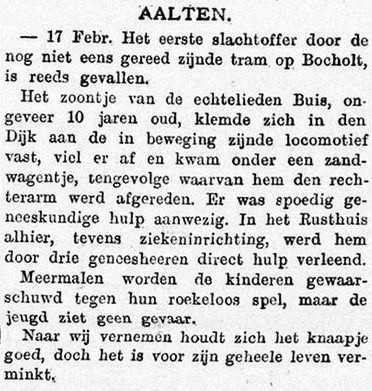 Tram Dijkstraat, Aalten – Graafschapbode, 19 February 1910