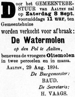 De Pol watermill, Aalten – Graafschapbode, 5 September 1894
