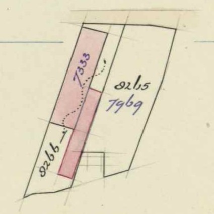 't Dal 6, Aalten (Borstelfabriek Lurvink) - Fragment kadastrale kaart, 1959