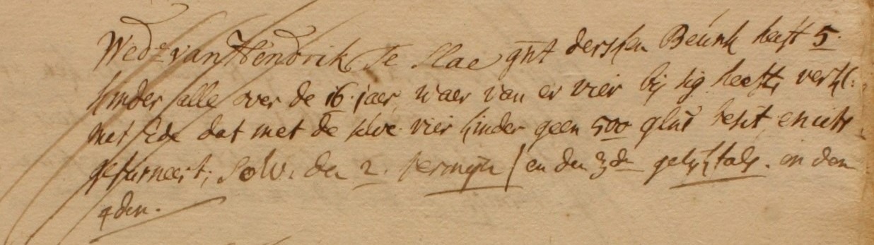 Klein Slaa, Heurne - Liberale Gifte 1748