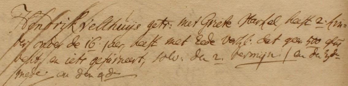 Klodde (Veldhuis Hutte), Heurne - Liberale Gifte 1748