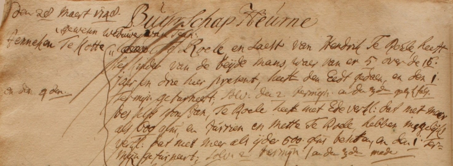 Roele I, Heurne - Liberale Gifte 1748