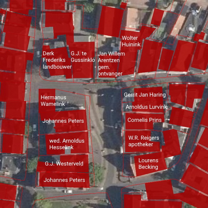 Markt, Aalten - Kadaster 1832