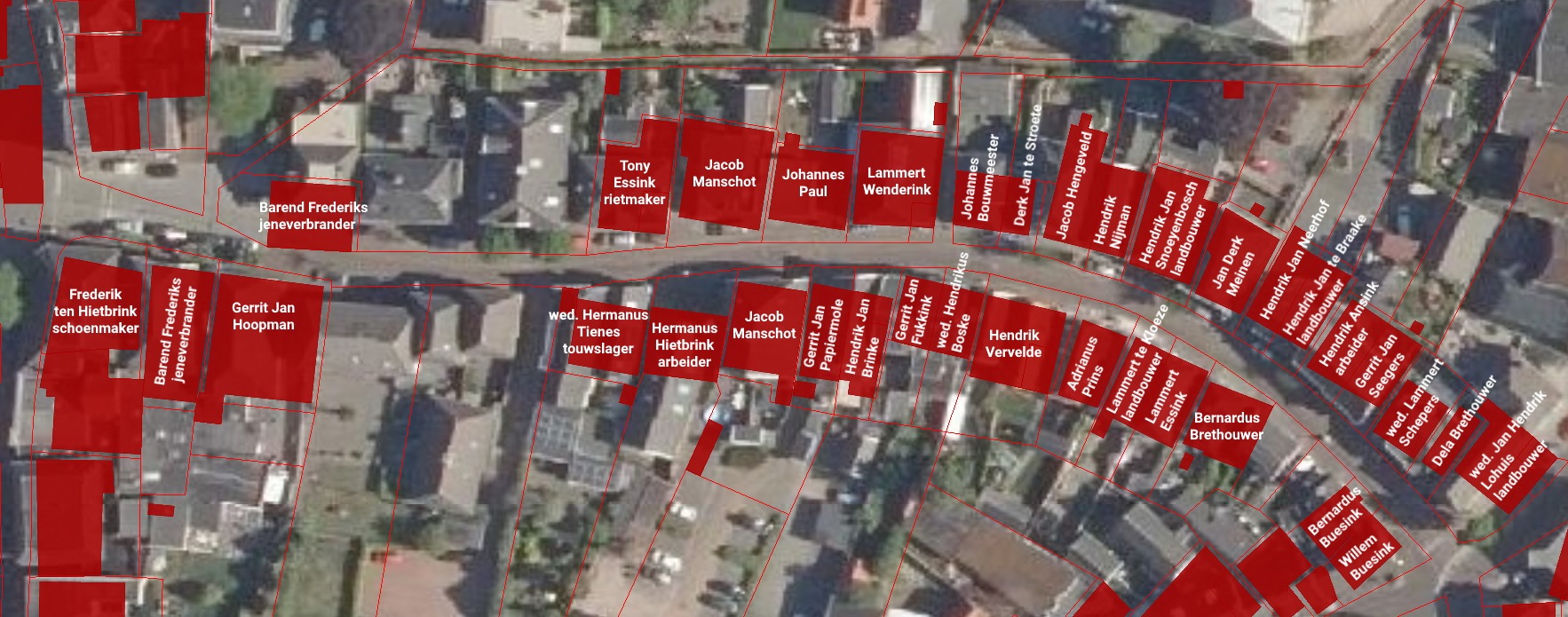 Prinsenstraat, Aalten - Kadaster 1832