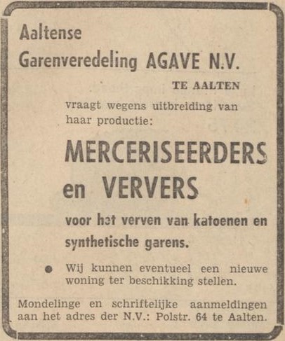 Agave, Aalten - Dagblad Tubantia, 25-10-1963