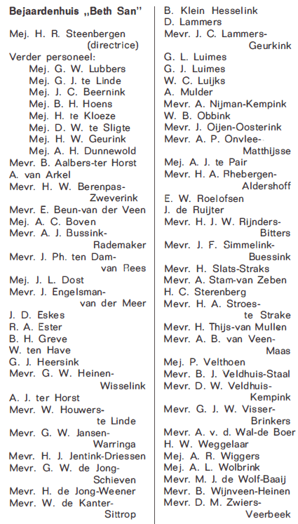 Bewoners 'Beth San', Aalten, 1967