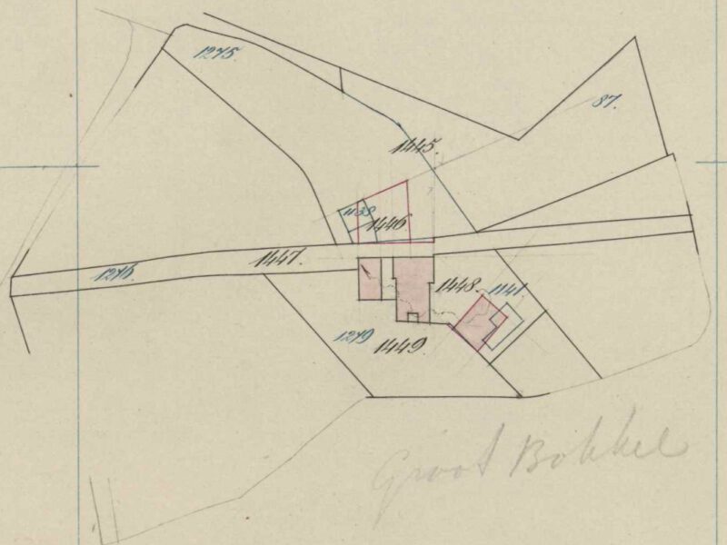 Bolwerkweg 7, Barlo (Groot Bokkel) - Fragment kadastrale kaart, 1887