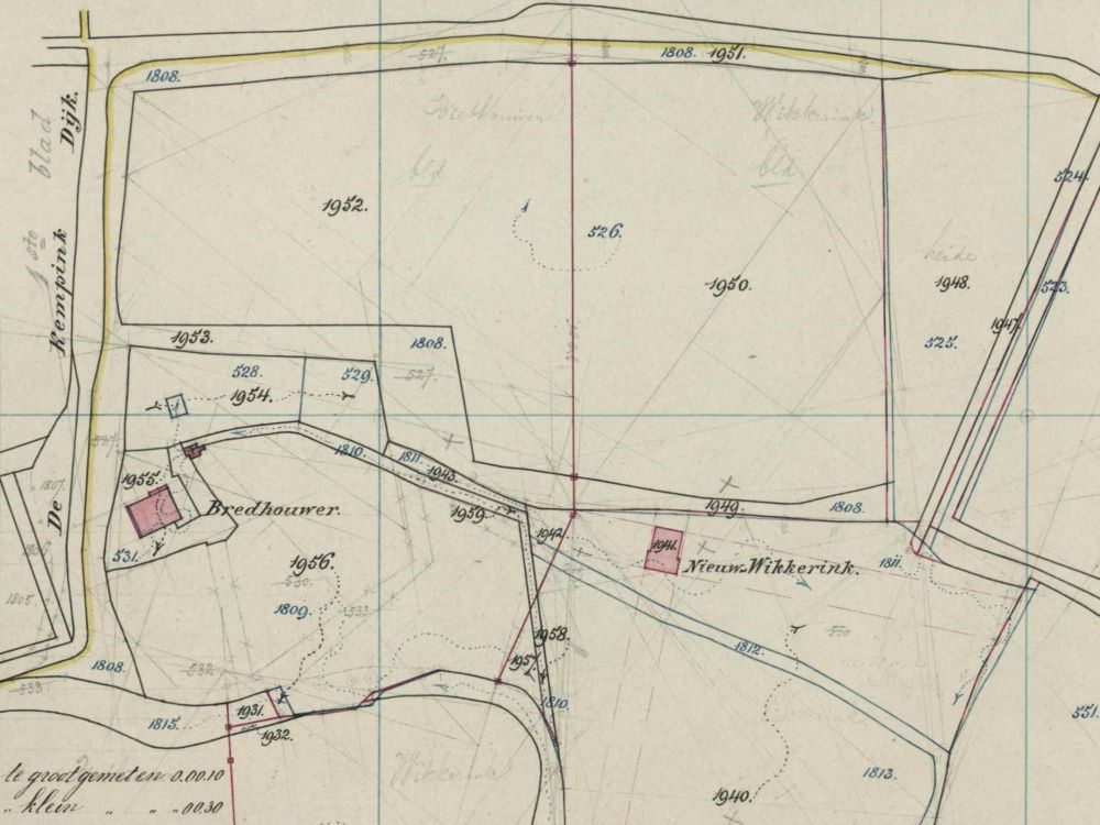 Brethouwer, Heurne - Fragment kadastrale kaart, 1885