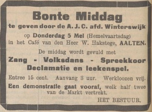 Café Hakstege (Hemelvaart) - Aaltensche Courant, 03-05-1932