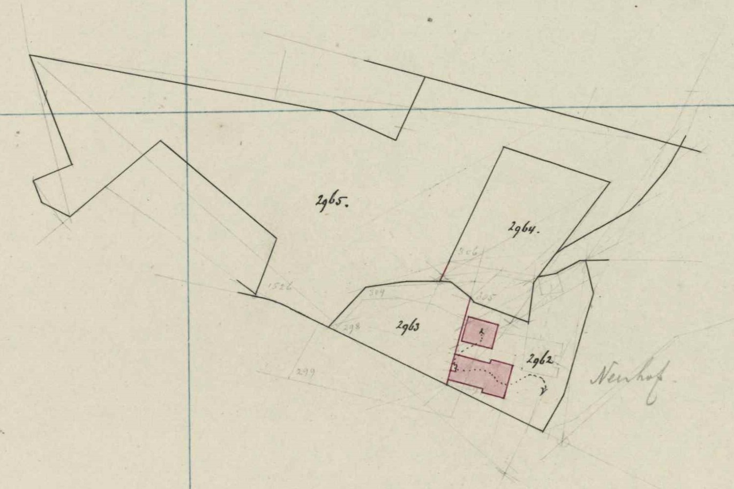 Elshoekweg 6, Dale (Neerhof) - Fragment kadastrale kaart, 1876